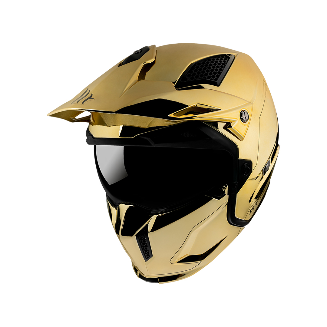 MT HELMETS STREETFIGHTER SV CHROMED A9 GOLD Yolda yeni tərz